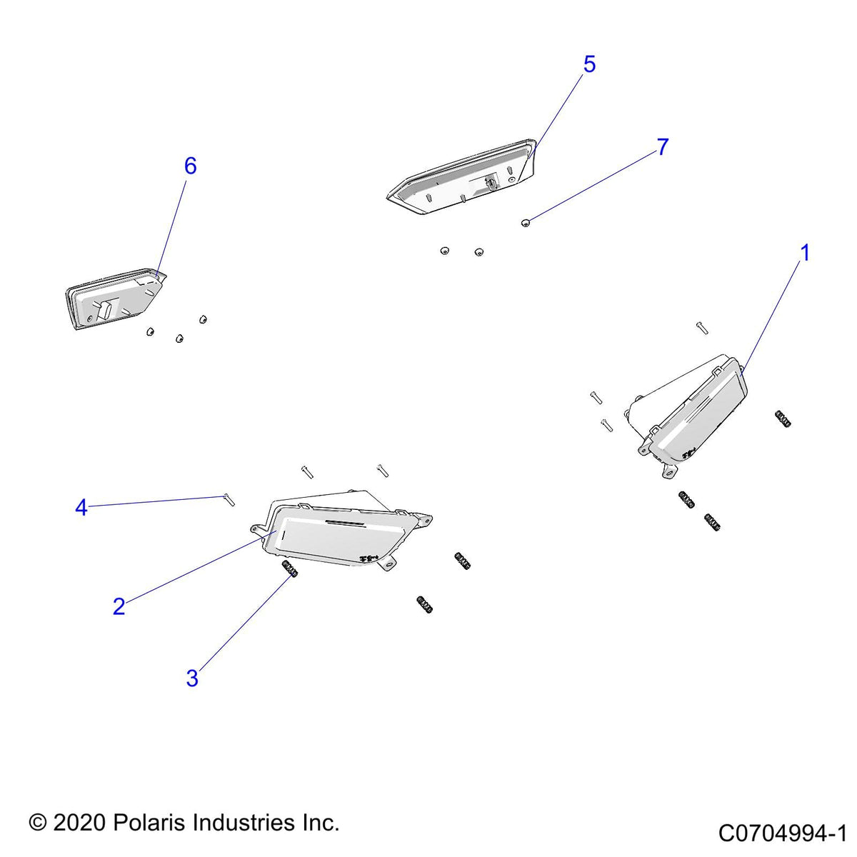Polaris RZR Taillight Assembly, Left, Genuine OEM Part 2412695, Qty 1