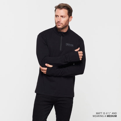 Indian Motorcycle Men's Quarter Zip Performance Top, Black - L - 283327806