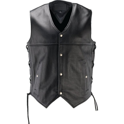 Kuryakyn Leather By River Road Old Skool Leather Vest Black - Small