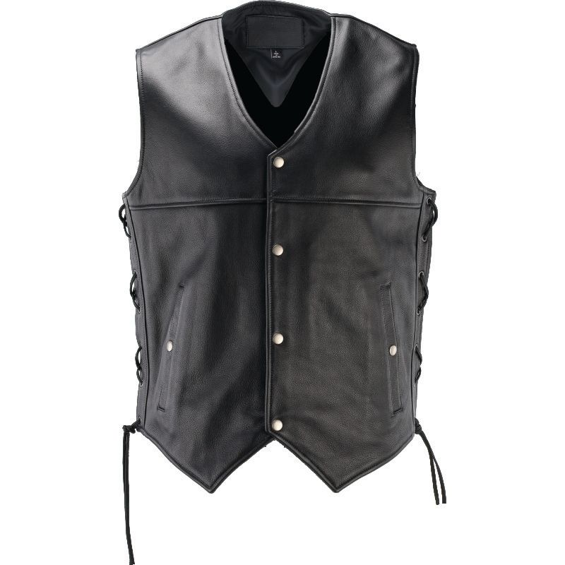 Kuryakyn Leather By River Road Old Skool Leather Vest Black - 3XL