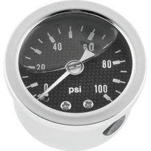 Bikers Choice 0-100 PSI Oil Pressure Gauge Carbon Face Stainless Bezel Liquid Filled Univ Custom