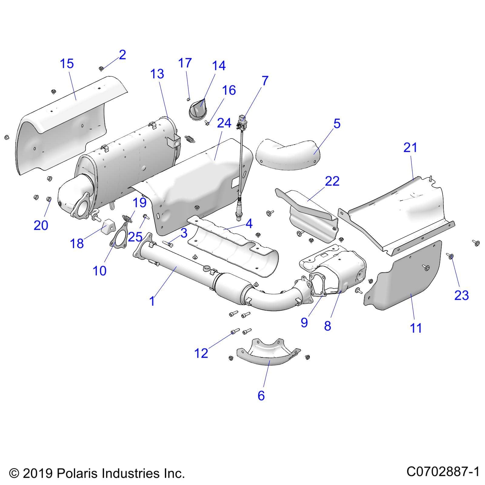 Polaris RZR Heat Shield, Headpipe, Front, Lower, Genuine OEM Part 5266760, Qty 1