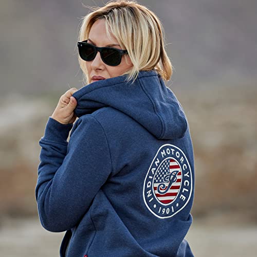 
                      
                        Indian Motorcycle Women's USA Flag Hoodie, Navy
                      
                    