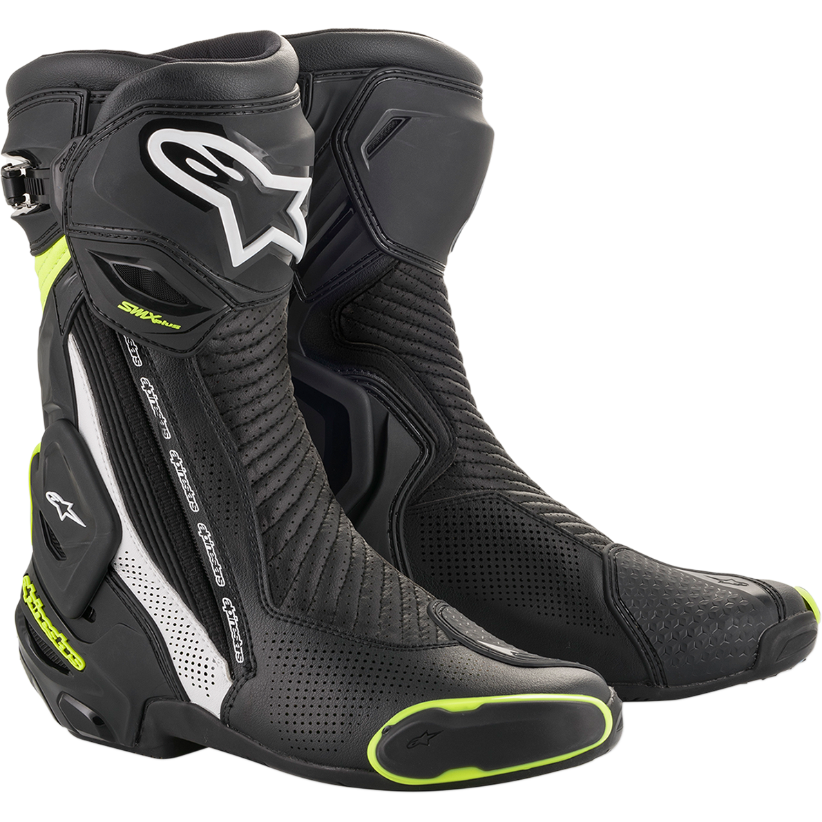 ALPINESTARS SMX Plus Vented Boots - Black/White/Yellow - US 12 / EU 47 2221119-125-47
