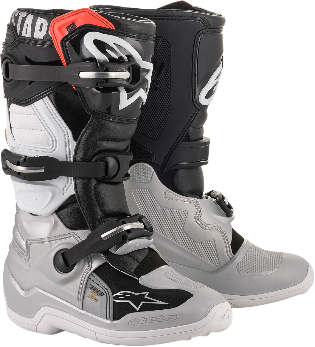 ALPINESTARS Youth Tech 7S Boot - Black/Silver/White/Gold - US 2 / EU 34 2015017-1829-2