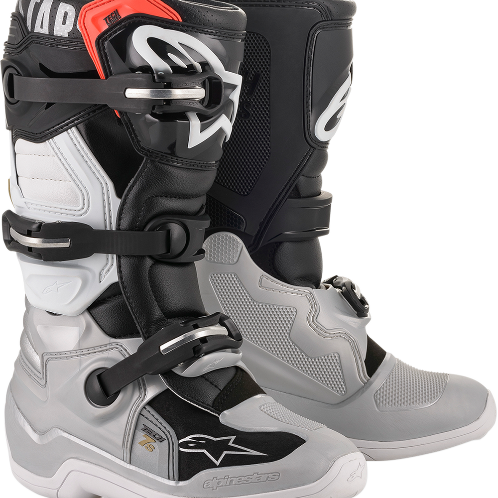 ALPINESTARS Youth Tech 7S Boot - Black/Silver/White/Gold - US 3 / EU 35.5 2015017-1829-3