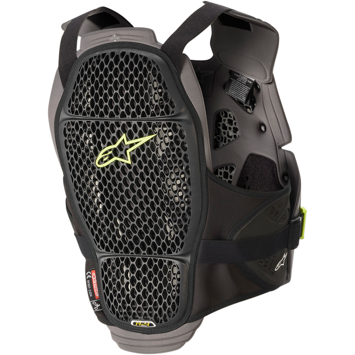 ALPINESTARS A-4 Max Chest Guard - Black/Anthracite/Yellow Fluo - XS/S 67015201155XS/S