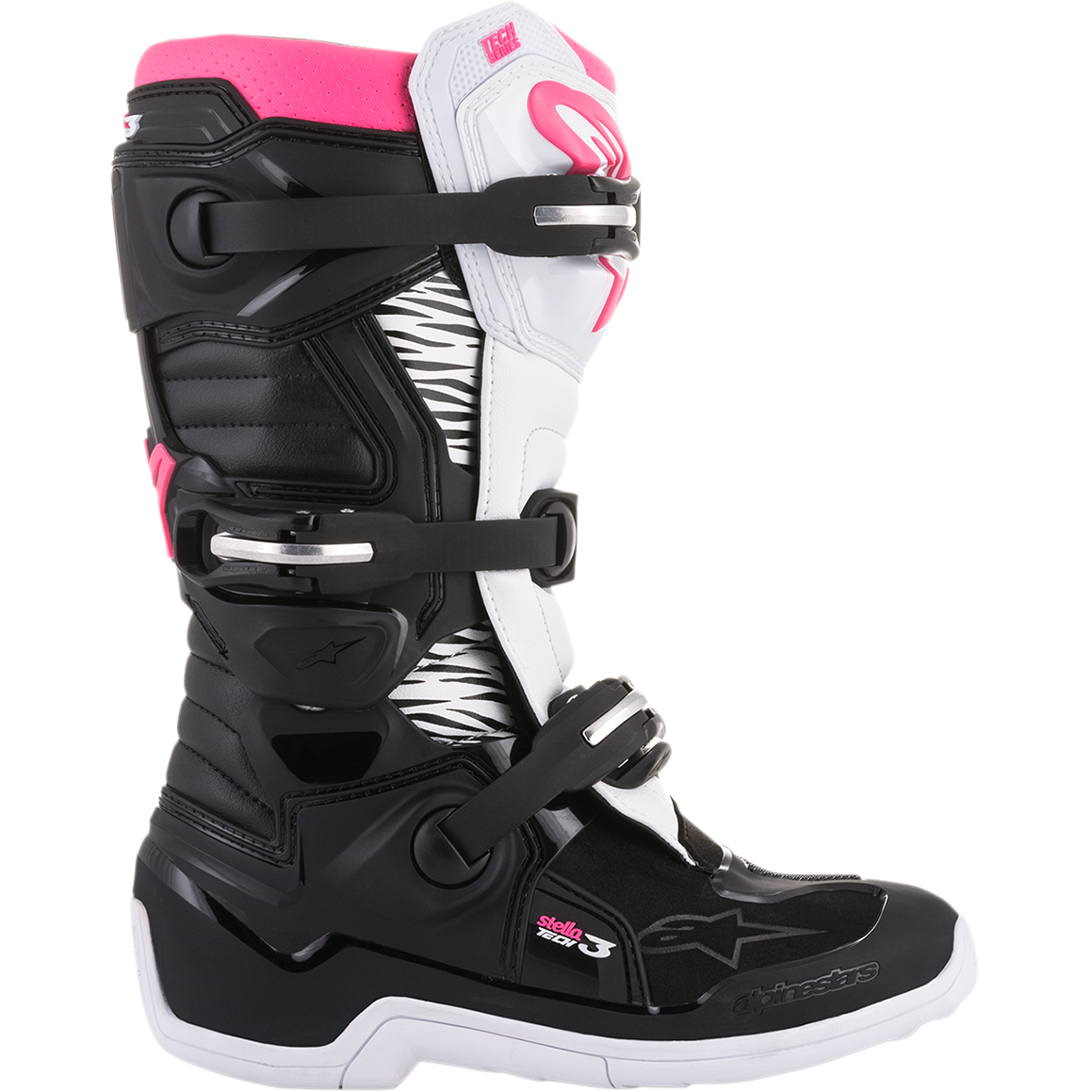 ALPINESTARS Stella Tech 3 Boots - Black/White/Pink - US 8 / EU 39 2013218-130-8