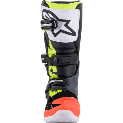 ALPINESTARS Youth Tech 7S Boots - Black/Gray/Red/White/Yellow - US 5 / EU 38 2015017-9058-5