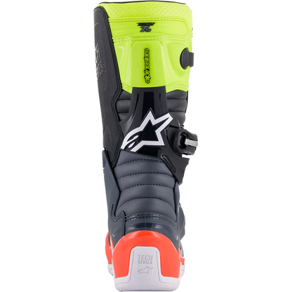 ALPINESTARS Youth Tech 7S Boots - Black/Gray/Red/White/Yellow - US 6 / EU 39 2015017-9058-6