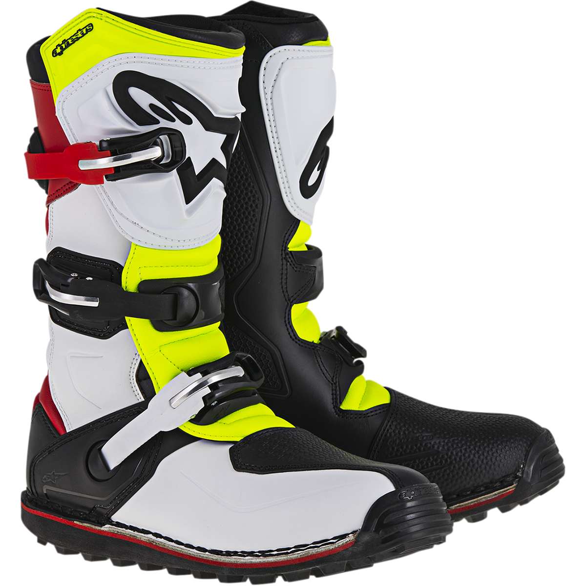 ALPINESTARS Tech-T Boots - White/Red/Yellow Fluorescent/Black - US 10 / EU 44.5 2004017-2351-10