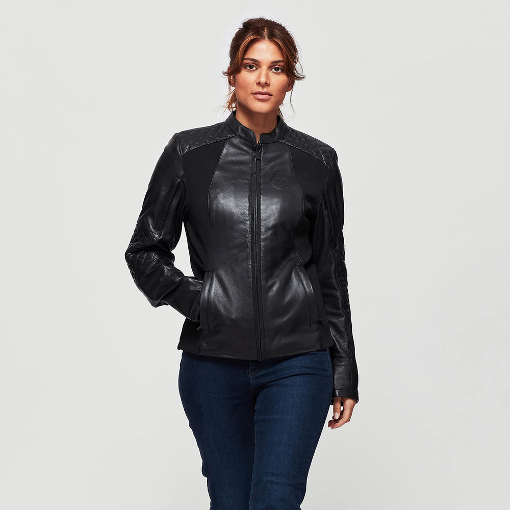 
                      
                        Indian Motorcycle Women's Drew Leather Jacket, Black - XL - 286169909
                      
                    