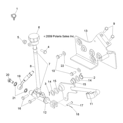 Polaris ATV Master Cylinder Foot Assembly, Genuine OEM Part 1911552, Qty 1
