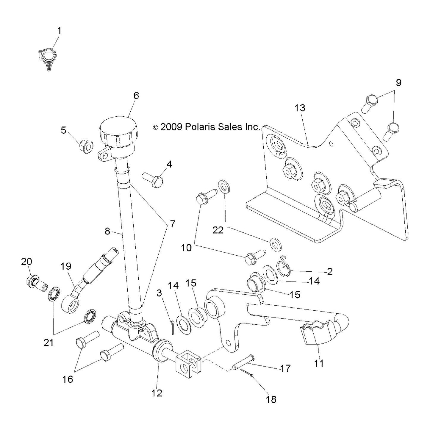 Polaris ATV Master Cylinder Foot Assembly, Genuine OEM Part 1911552, Qty 1