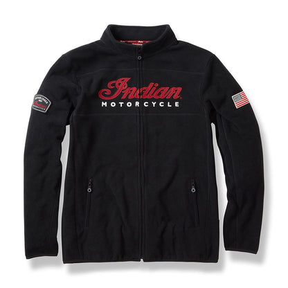 Indian Motorcycle Men's Zip Thru Fleece, Black - XL - 286164409