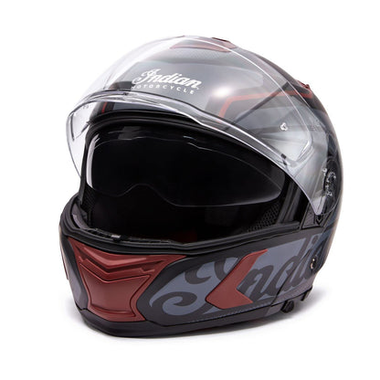 Indian Motorcycle Full Face Modular Helmet with Flip Up Dual Sunvisor for Adults, Matte Black, Bluetooth Compatible, Quick Release Strap, DOT Approved Helmet, for Men and Women, XS - 286089501