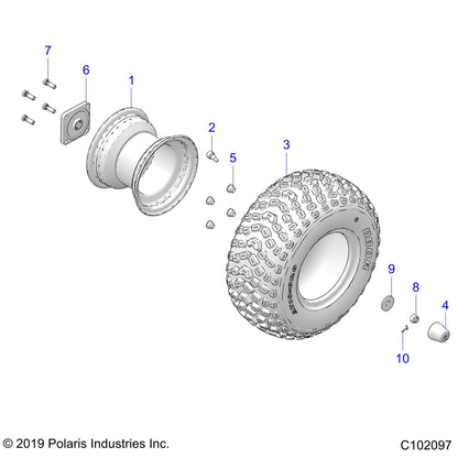 Polaris ATV OBOR Tire, 18x8-R8, Genuine OEM Part 5417074, Qty 1