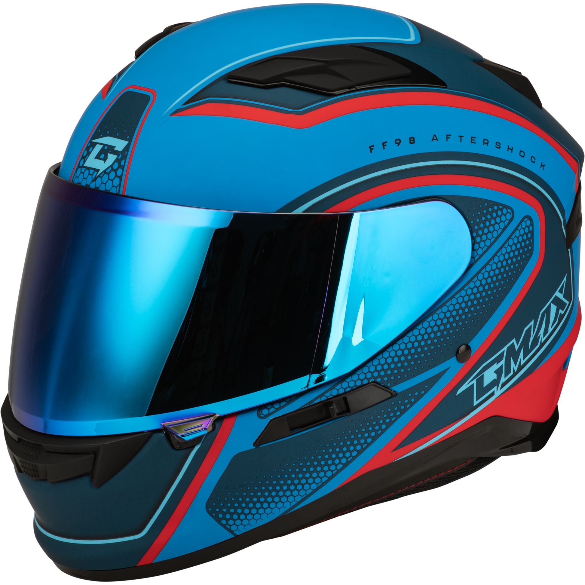 Ff 98 Aftershock Helmet Matte Blue/Red Sm