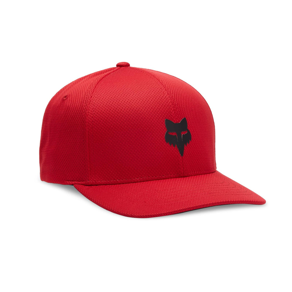 Fox Racing Men's Standard Fox Head TECH Flexfit HAT, Flame RED, Small