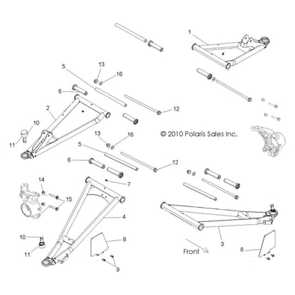 Polaris RZR Control Arm Weld, Upper, Front, Left, Matte Black, Genuine OEM Part 1018209-458, Qty 1