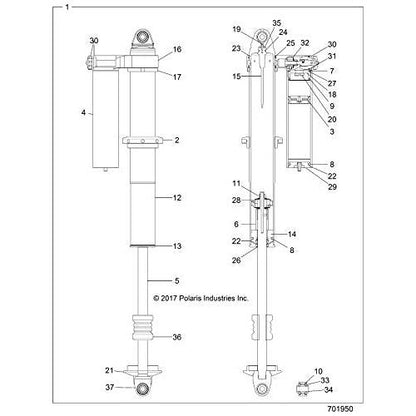 Polaris RZR Shaft, Genuine OEM Part 1800632, Qty 1