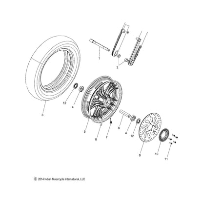 Indian Motorcycle Rotor, Front, Genuine OEM Part 1912076, Qty 1