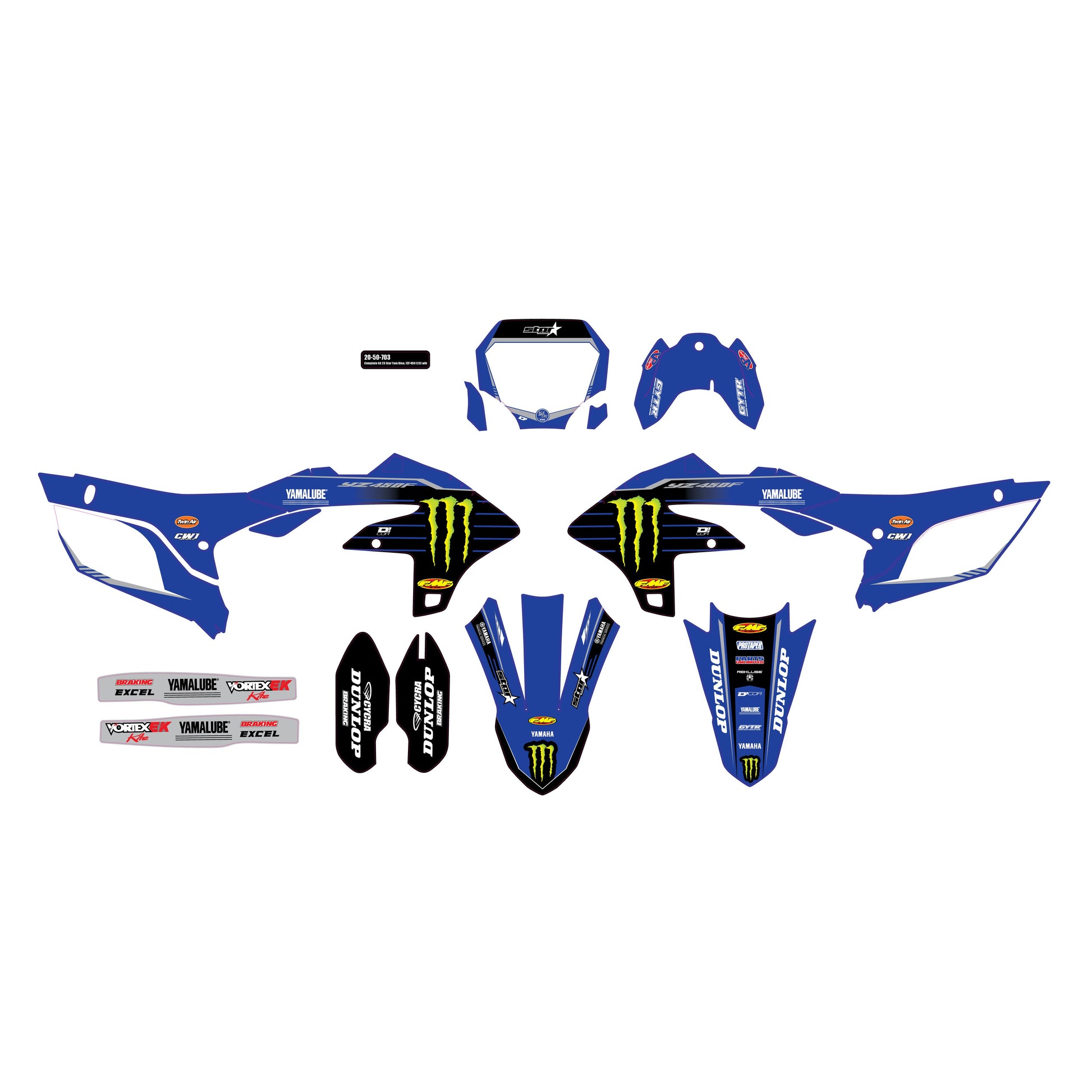 Complete Kit 23 Blue Mey Yzf 450 Wht Bg