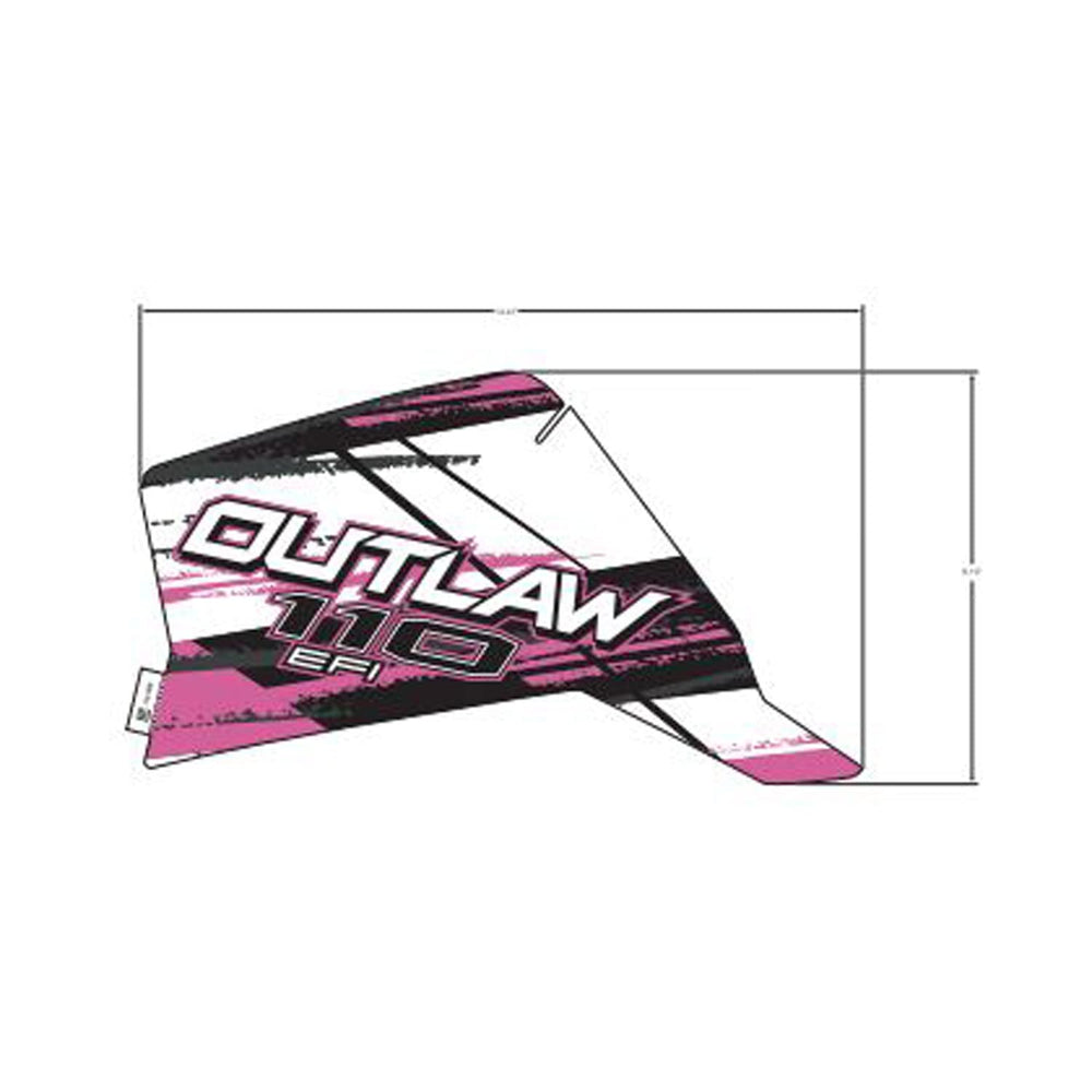 Polaris ATV Side Decal, Outlaw 110, Pink, Left, Genuine OEM Part 7184933, Qty 1
