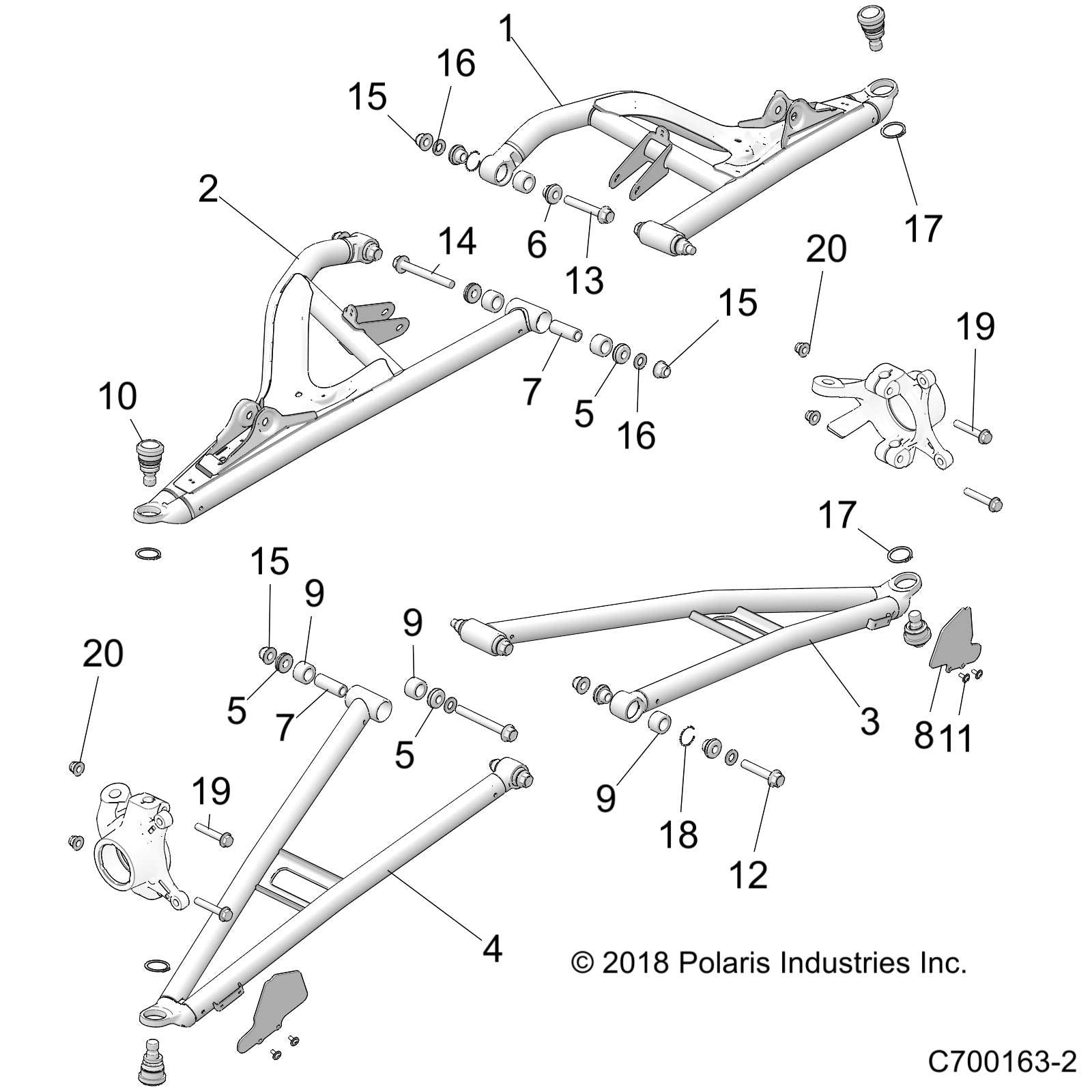 Polaris RZR Control Arm, Front, Upper, Right, Matte Black, Genuine OEM Part 1024461-458, Qty 1