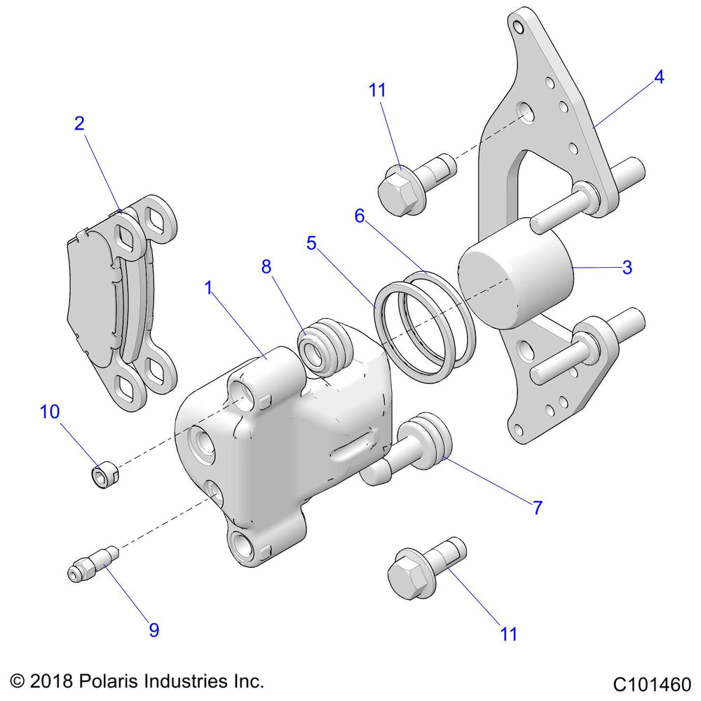 
                      
                        Polaris ATV Brake Caliper Assembly, Front, Right, Genuine OEM Part 1913273, Qty 1
                      
                    