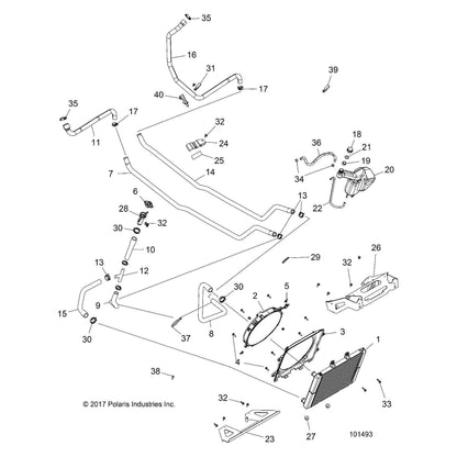 Polaris ATV HOSE-RADIATOR,COOLANT OUT, Genuine OEM Part 5416014, Qty 1