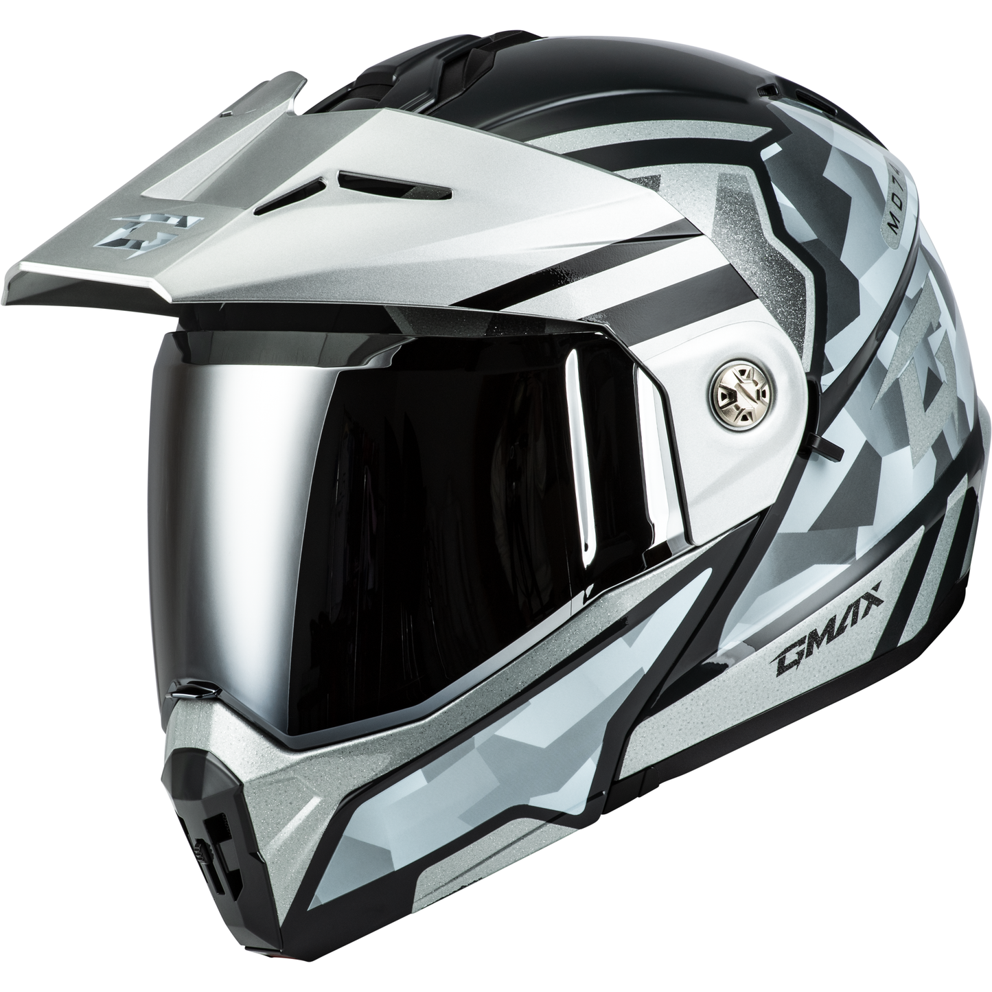 Md 74 Striker Modular Helmet W Slvr Shield Slvr/Blu Mtlc Md