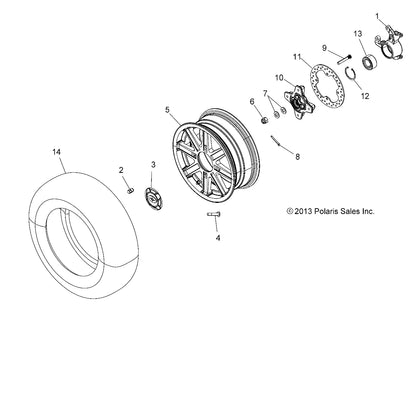 Polaris ATV Hub Cover, Genuine OEM Part 5450161, Qty 1