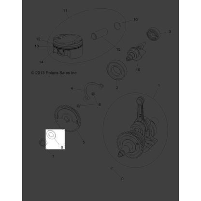 Polaris GEM Washer, 19 x 34 x 3, Genuine OEM Part 7556568, Qty 1