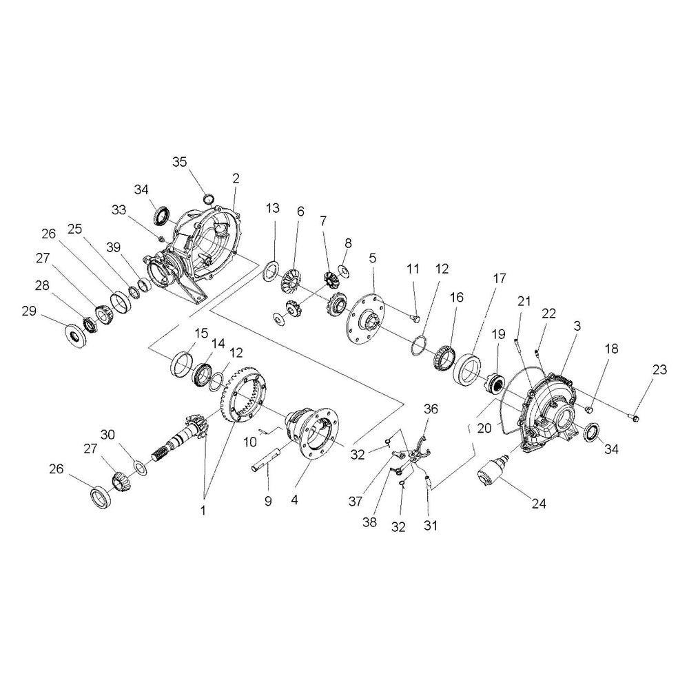 Polaris Ranger Gearcase Assembly, Rear, Genuine OEM Part 1332927, Qty 1