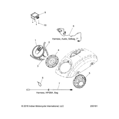 Indian Motorcycle Bag Harness, Right, Genuine OEM Part 2413775, Qty 1