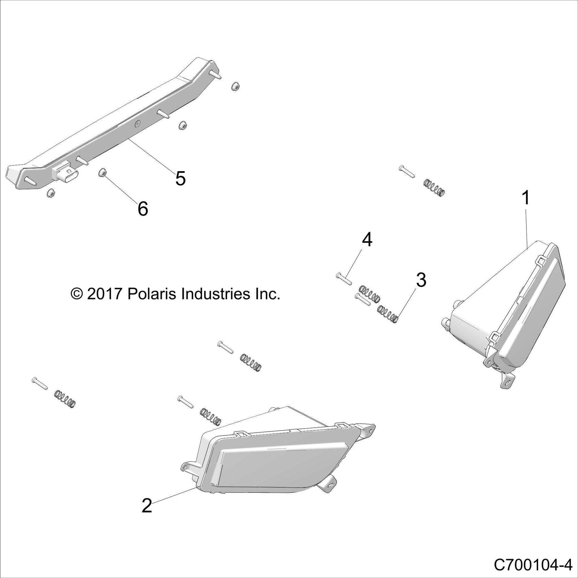 Polaris RZR Headlight Assembly, Bumper, Left, LED, Genuine OEM Part 2413949, Qty 1