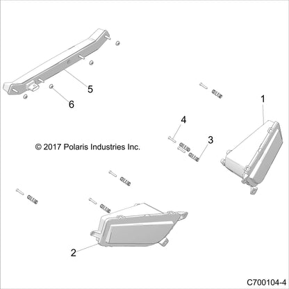 Polaris RZR Headlight Assembly, Bumper, Left, LED, Genuine OEM Part 2413949, Qty 1