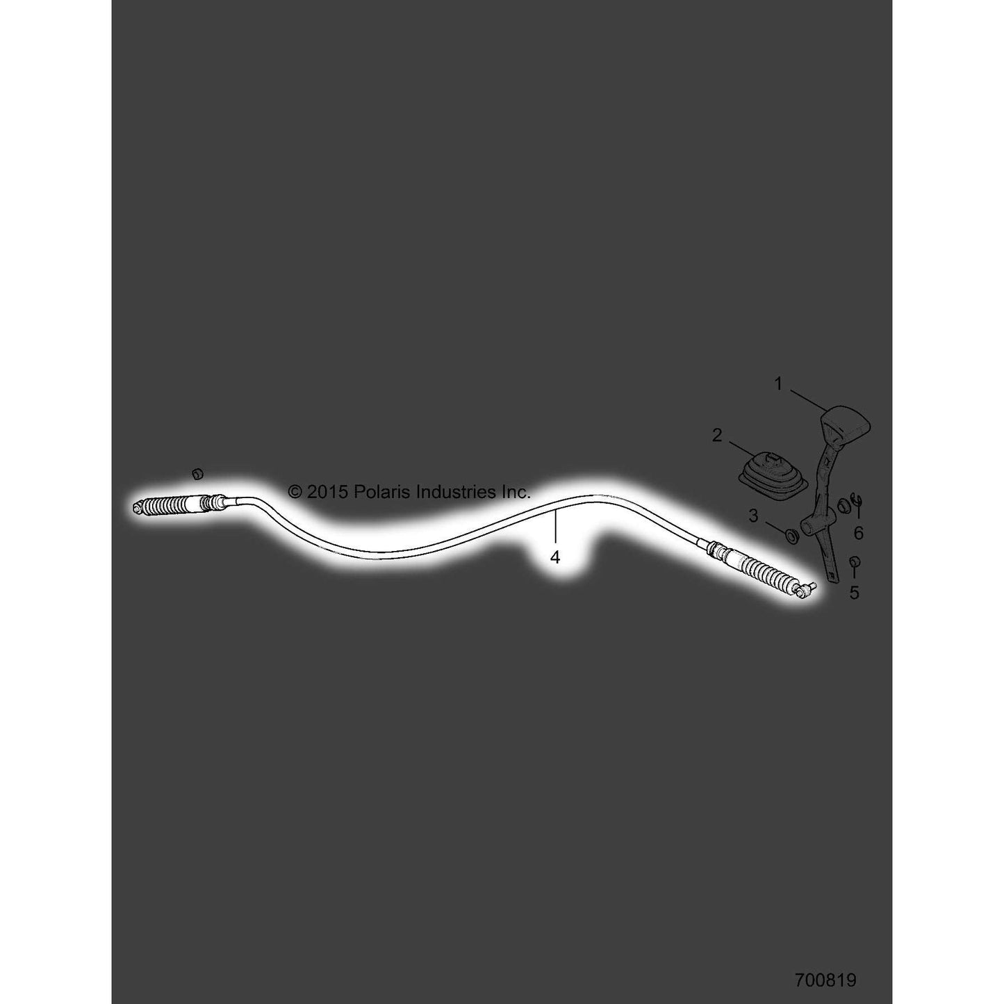 Polaris Ranger Shift Cable, Genuine OEM Part 7082176, Qty 1