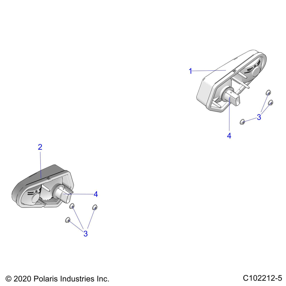 Polaris RZR taillight Assembly, Left, Genuine OEM Part 2411153, Qty 1