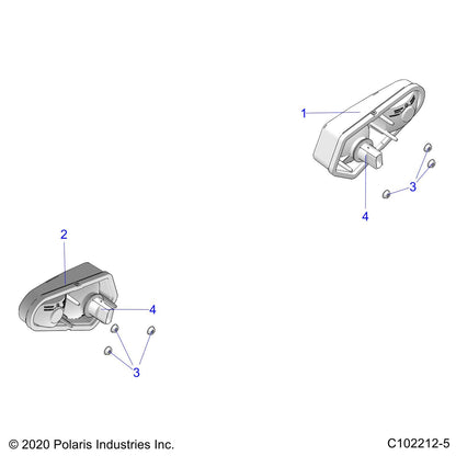 Polaris RZR taillight Assembly, Left, Genuine OEM Part 2411153, Qty 1