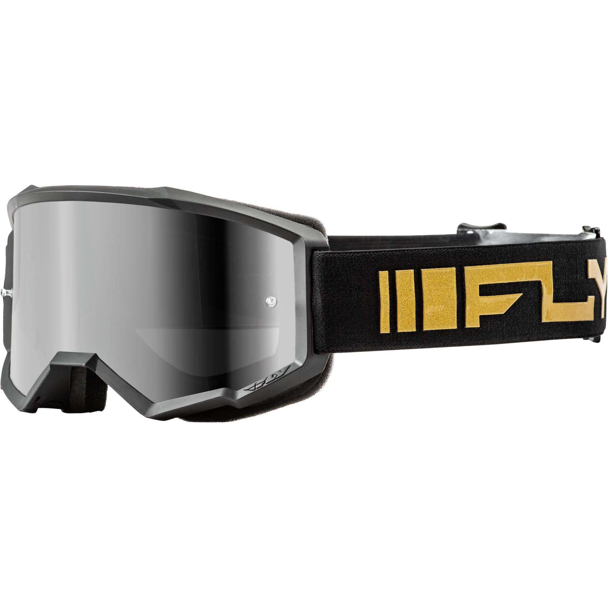 Zone Goggle Black/Gold W/ Silver Mirror/Smoke Lens