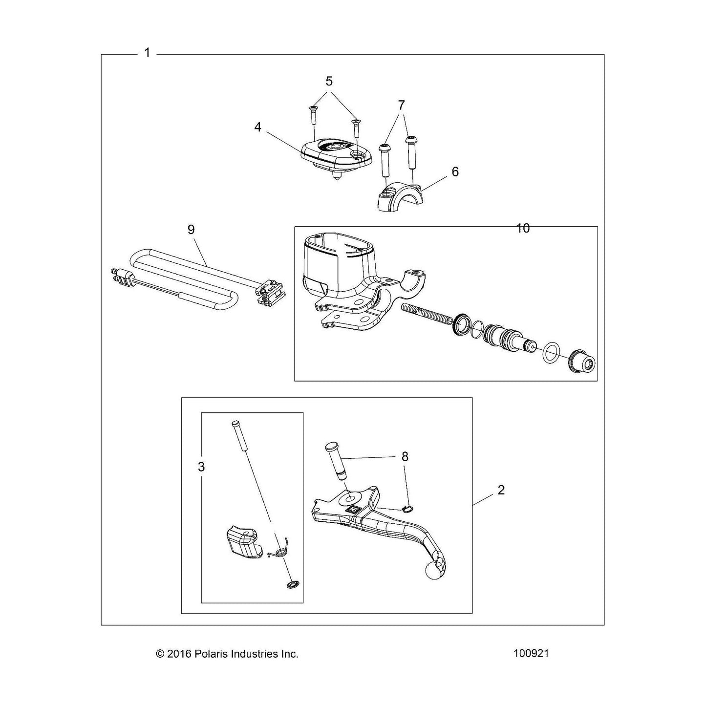 Polaris ATV Master Cylinder Assembly, Genuine OEM Part 2010443, Qty 1