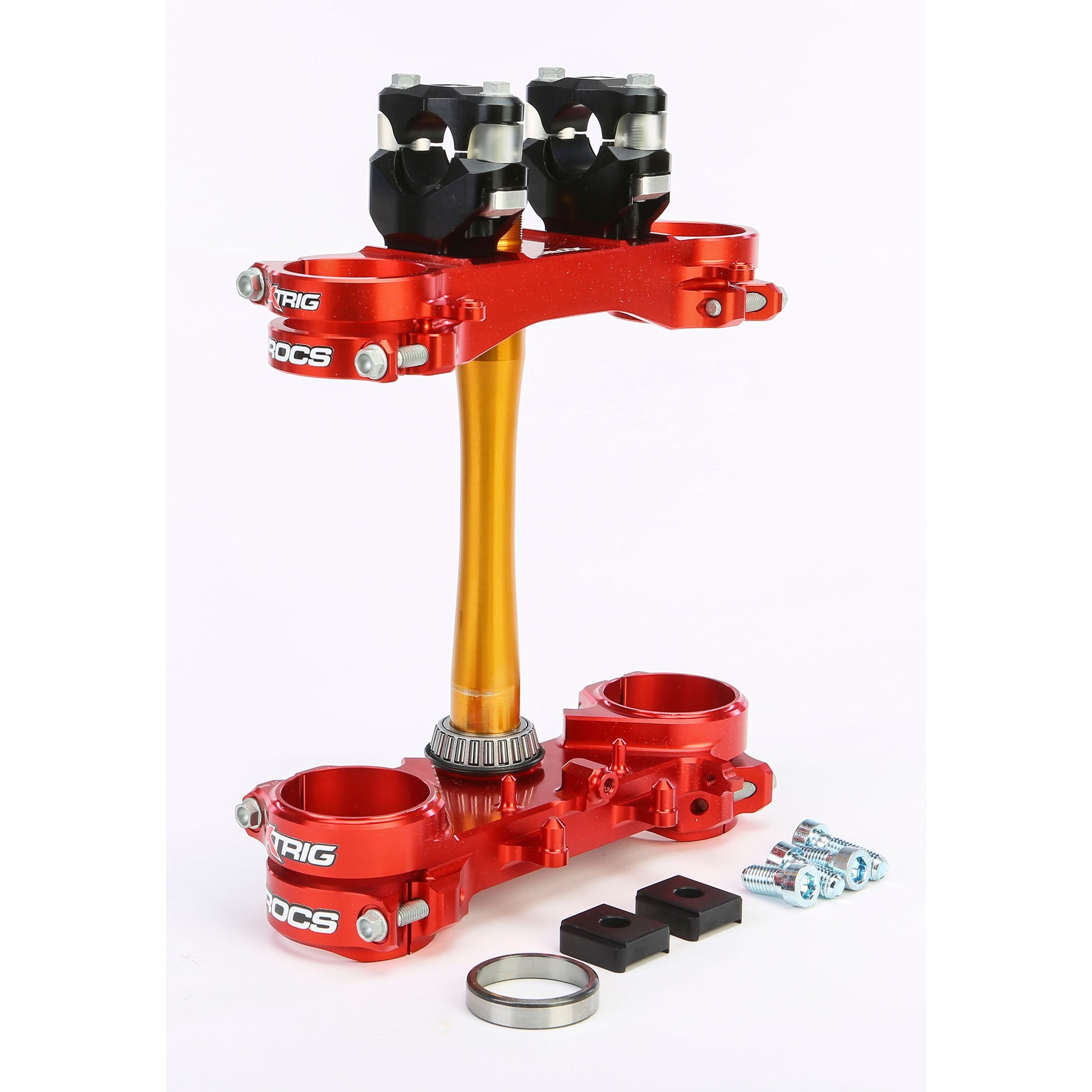 Rocs Tech Clamp Set Red Honda 22mm