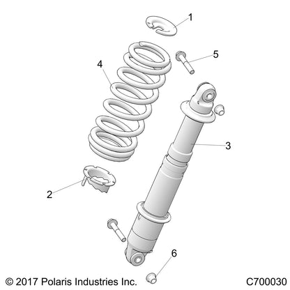 Polaris Ranger Spring 305-350, Lime Squeeze, Genuine OEM Part 7044917-630, Qty 1