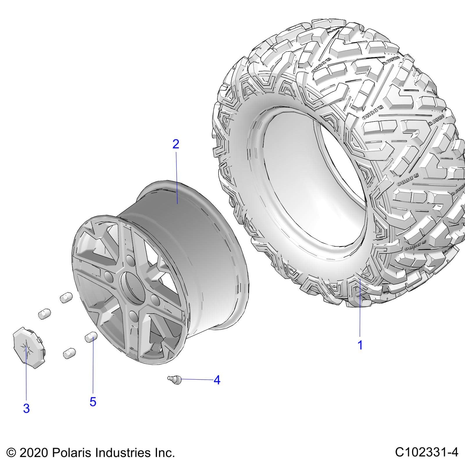Polaris ATV Duro Power Grip V2 Tire, 27x11-R14, Part 5417041