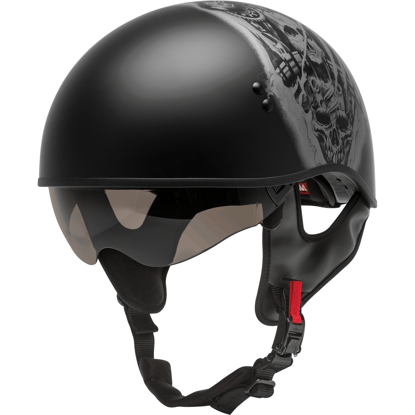 Hh 65 Half Helmet Tormentor Naked Matte Black/Silver Lg