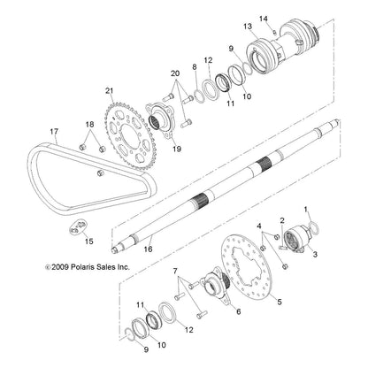Polaris ATV Axle, Rear, Genuine OEM Part 5133967, Qty 1
