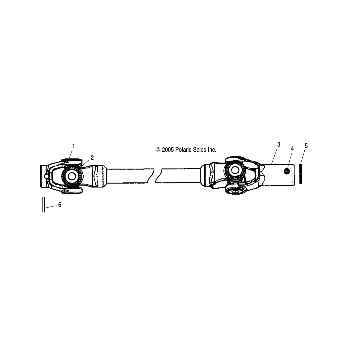 Polaris ATV Front Propshaft Assembly, Genuine OEM Part 1380233, Qty 1