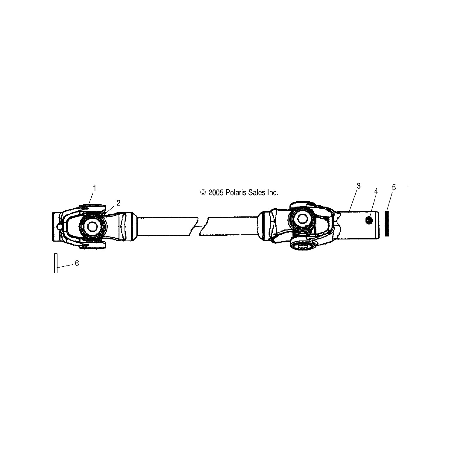 Polaris ATV Front Propshaft Assembly, Genuine OEM Part 1380233, Qty 1